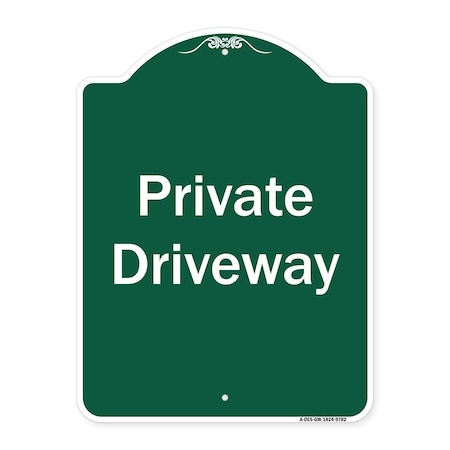 Signmission Private Driveway 3 Heavy-Gauge Aluminum Architectural Sign, 24" x 18", GW-1824-9782 A-DES-GW-1824-9782